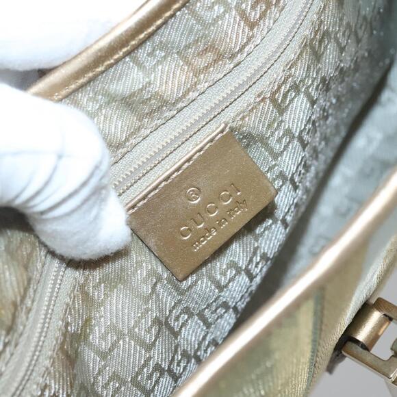 GUCCI Jackie Shoulder Bag Canvas Green Gold 001 001 - Picture 16 of 16